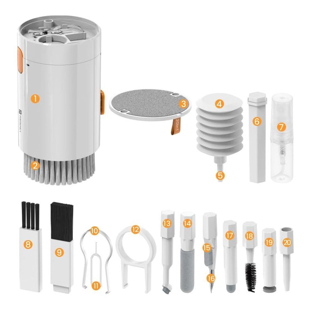 Portronics 20-In-1 Multipurpose Device Cleaning Kit - White - 1 U