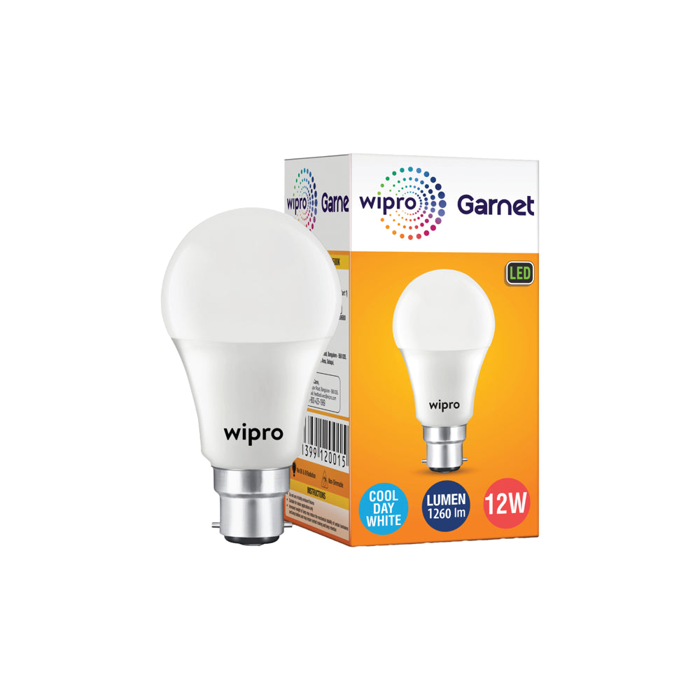 Wipro Garnet White LED Bulb B22 6500K (12 W)