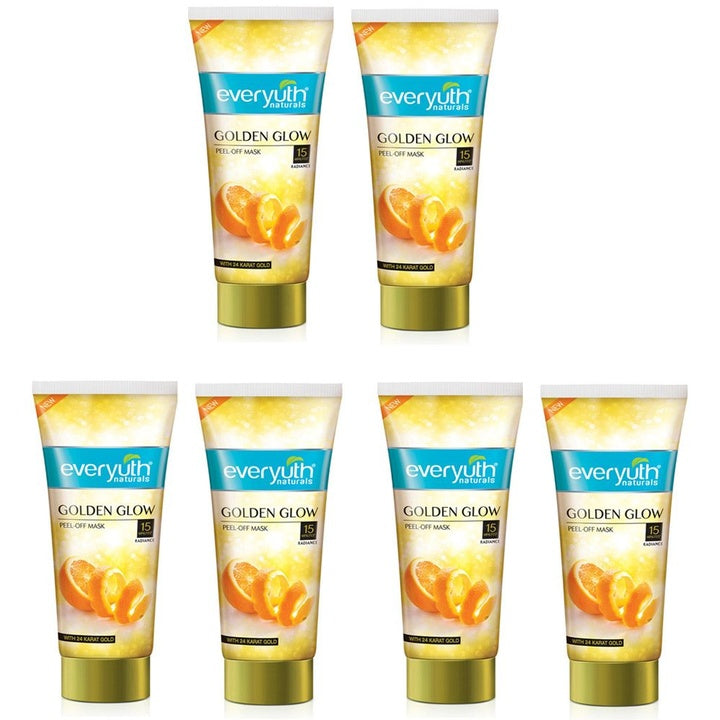 everyuth Naturals Set Of 6 Advanced Golden Glow Peel-Off Mask With 24K Gold - 100g Each