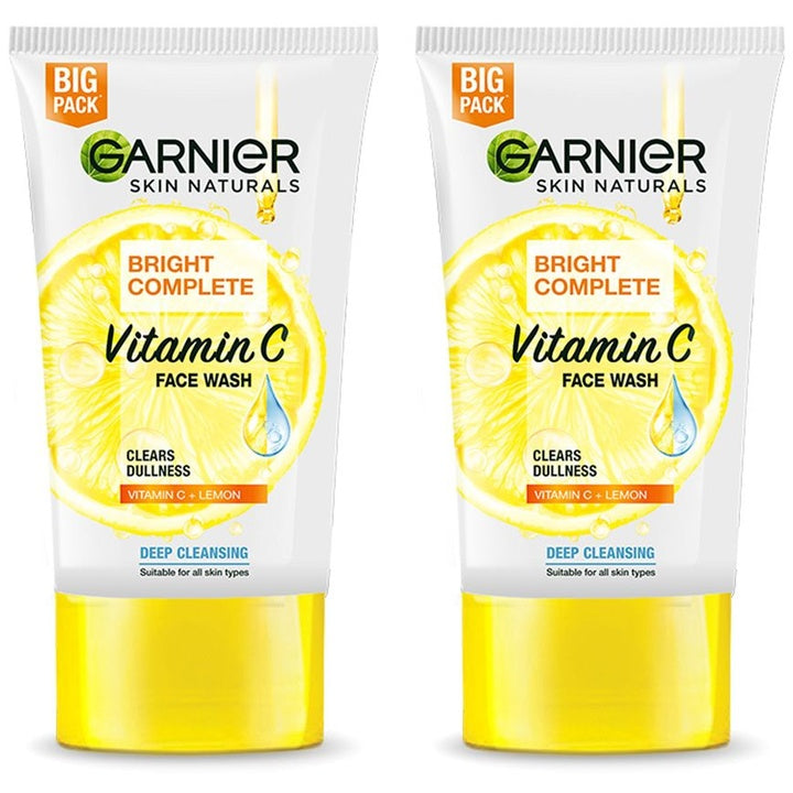 Garnier Set Of 2 Bright Complete Vitamin C Face Wash Gel - 150ml Each