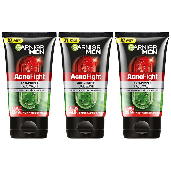 Garnier Men Set of 3 Acno Fight Anti Pimple Face Wash with Herba Repair - 150 g each