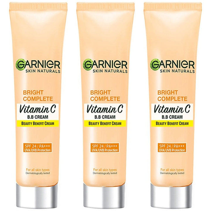 Garnier Set Of 3 Skin Naturals Bright Complete SPF24 Vitamin C BB Cream - 30g Each