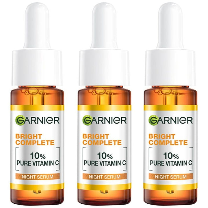 Garnier Set of 3 Bright Complete Vitamin C Night Serum for Bright Skin - 15 ml Each