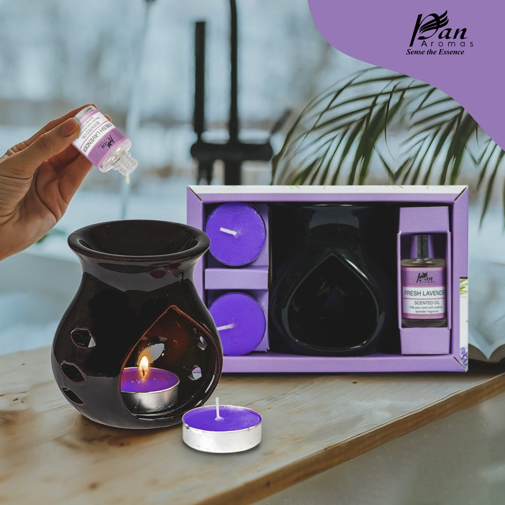Pan Aromas Burner Oil Tealight Set Fresh Lavender - 1 U