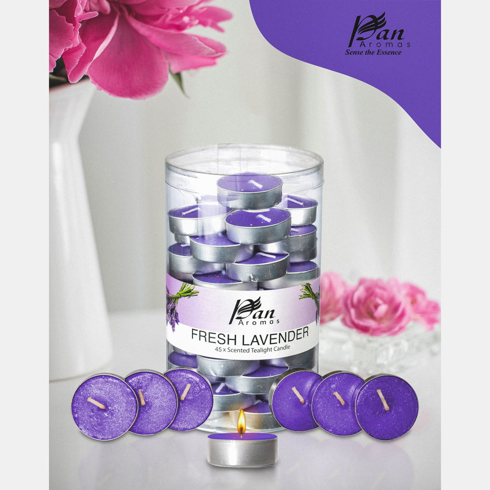 Pan Aromas Scented Tealight Candle Fresh Lavender - 45 U
