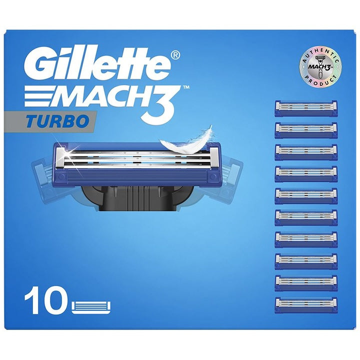 Gillette Men Set of 10 Mach 3 Turbo Shaving Blades