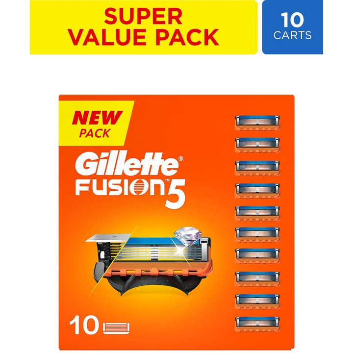 Gillette Men Set of 10 Fusion Shaving Blade Cartridges