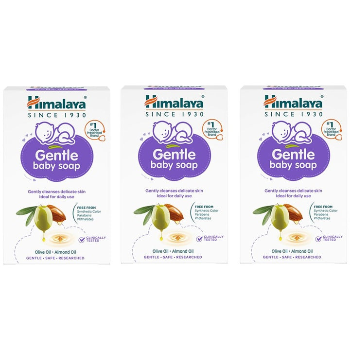 Himalaya Baby Set of 3 Gentle Soap with Olive & Almond Oil - 75 g each