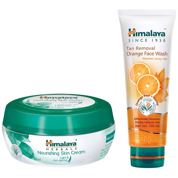 Himalaya Set of Nourishing Skin Cream & Tan Removal Orange Face Wash
