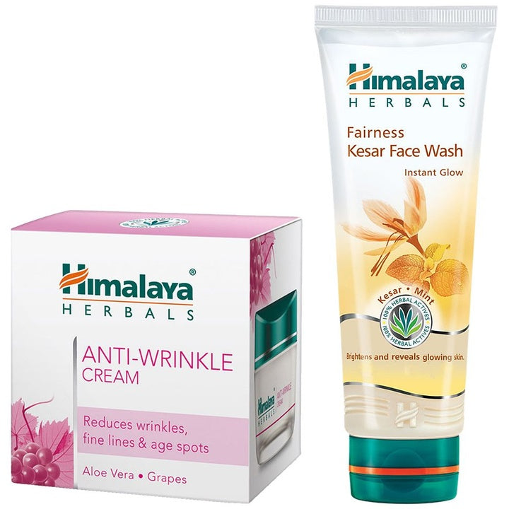 Himalaya Unisex Anti-Wrinkle Cream & Fairness Kesar Face Wash Set
