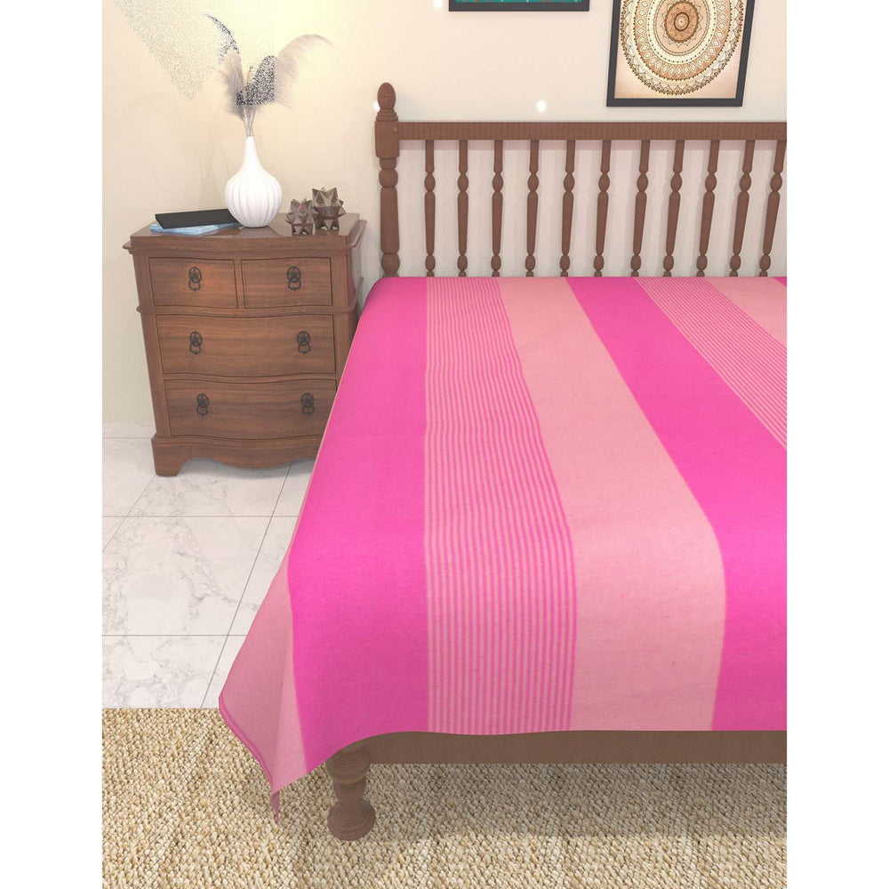 Athom Living Cotton Chaddar Single Stripes (Pink) - 145x224 cm - 1 U