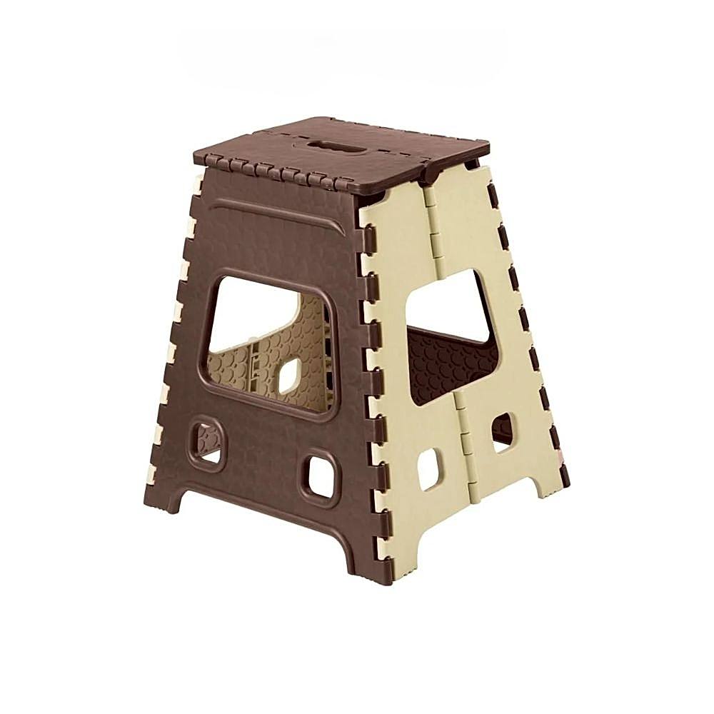 Beezy Plastic Foldable Stool (Brown) - 18 Inch - 1 U