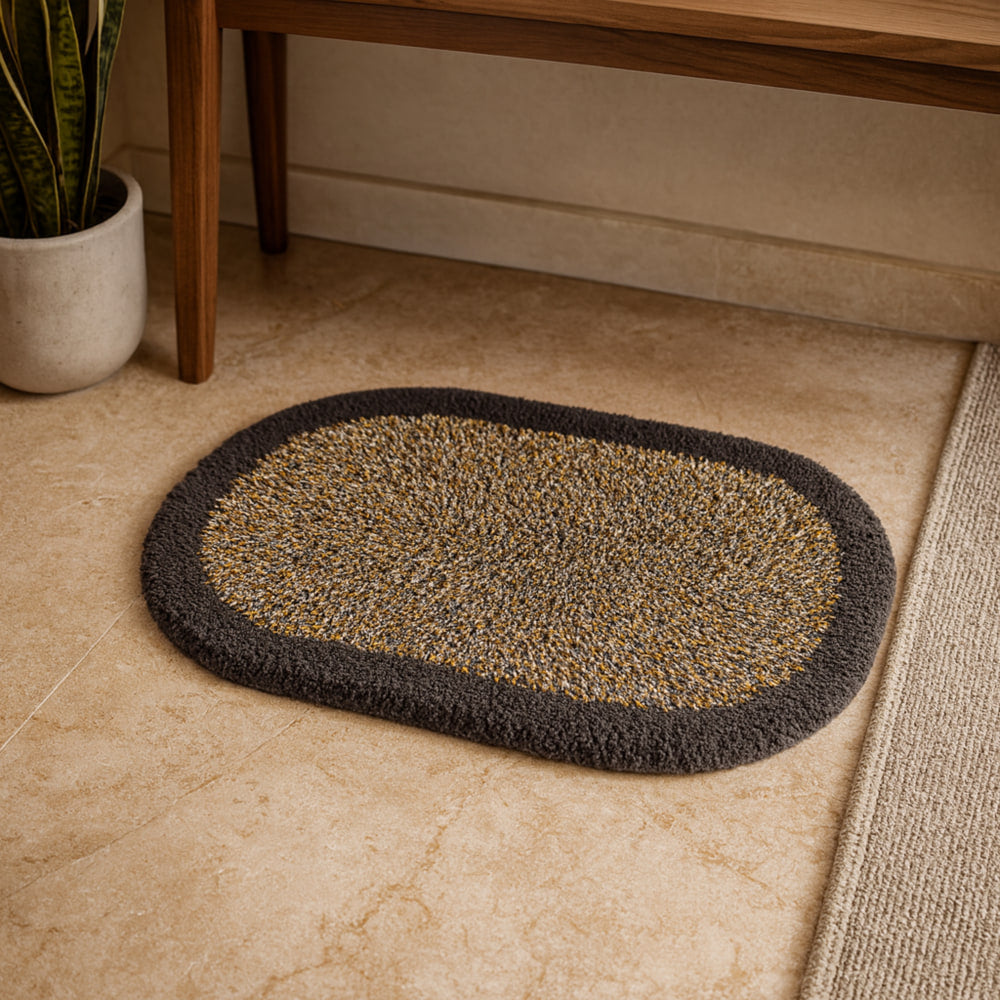 Elegant Weavers Cotton Oval Bathmat (Brown) - 38x58 cm - 1 U