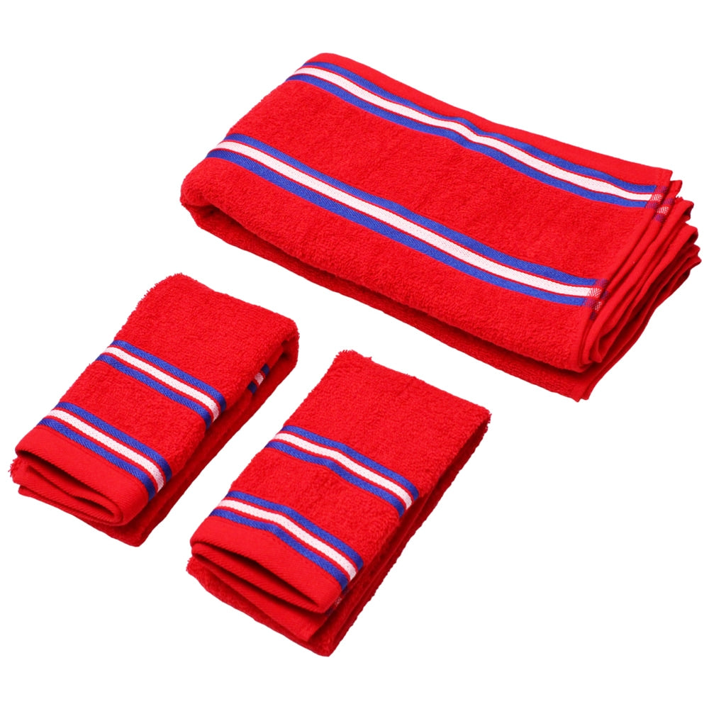 EW Towel Combo 400GSM (Maroon) - 1 Bath Towel + 2 Hand Towels - 1 U