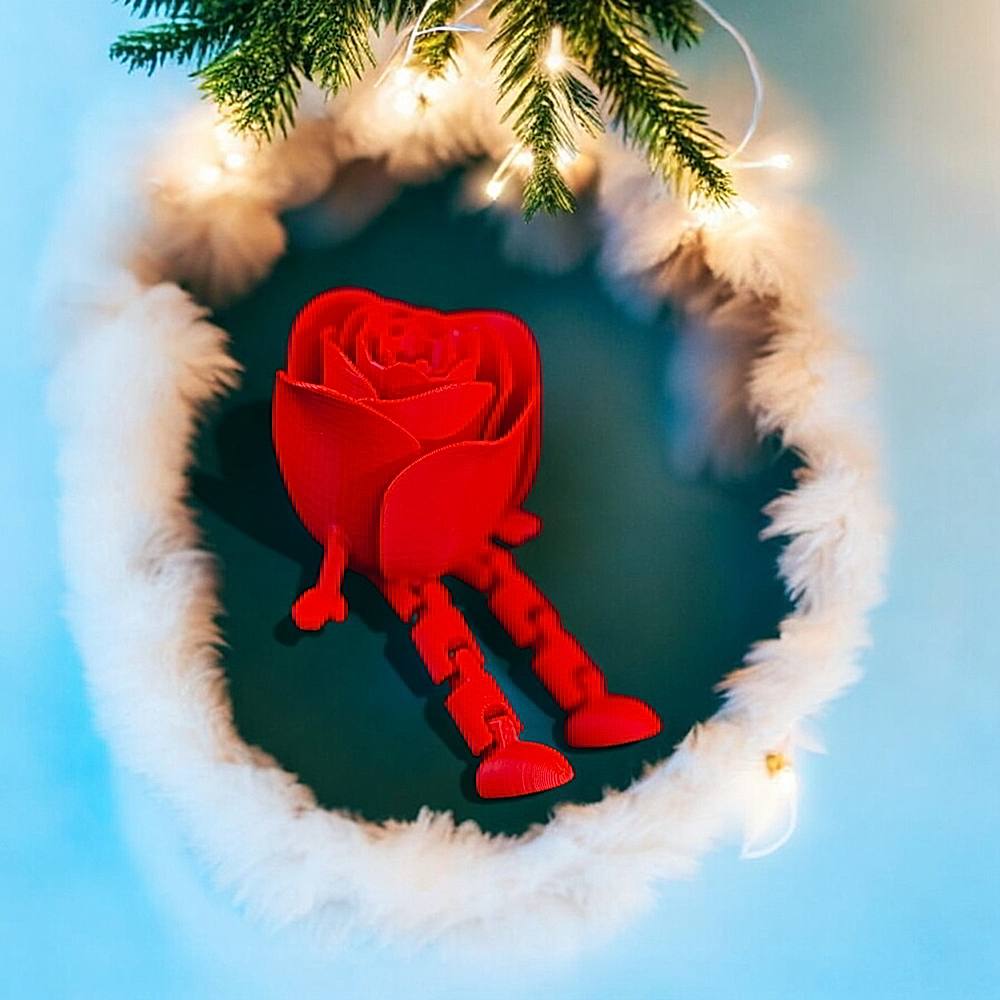 House Of Festivals 3D Printed Love Rose Sitting - (Red) - 1 Unit
