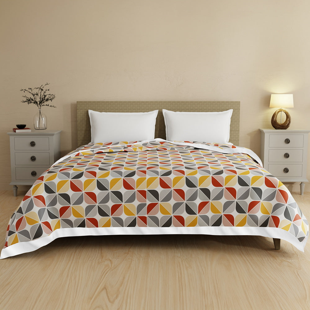 Layers Bloom Double Dohar (Grey & Yellow) - 240 X 220 cm - 1 Unit