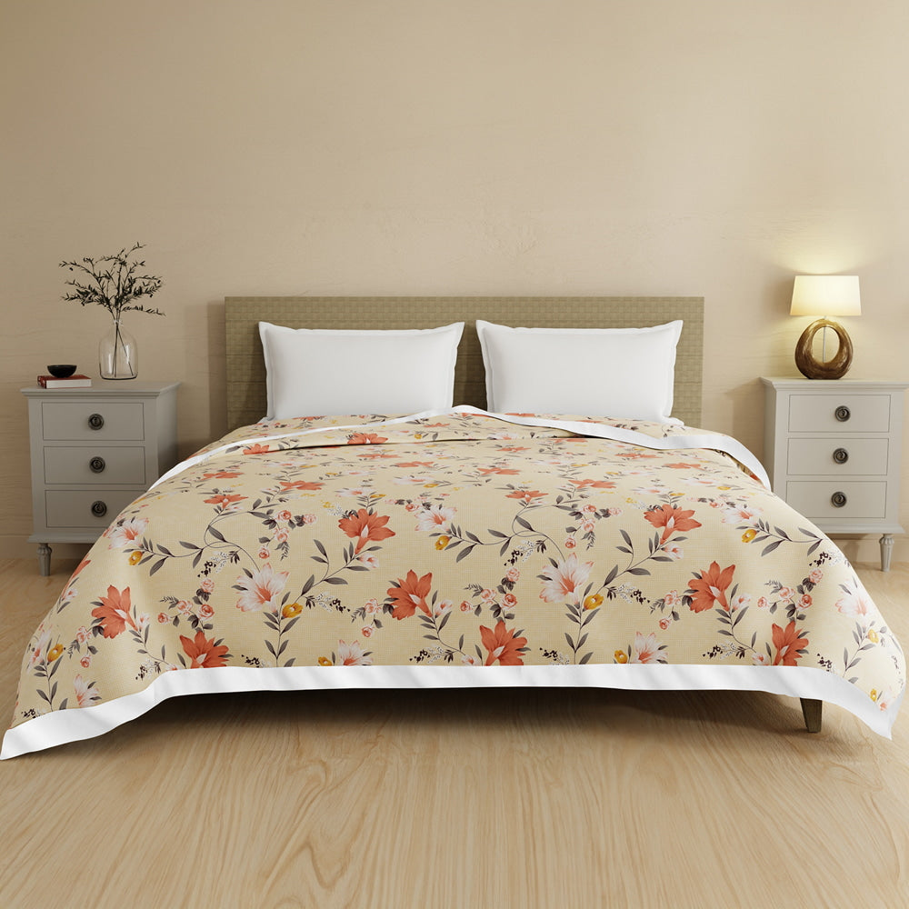Layers Bloom Double Dohar (Yellow & Orange) - 240 X 220 cm - 1 Unit