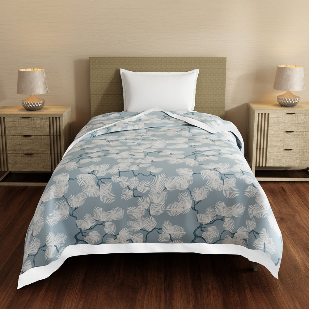 Layers Bloom Single Dohar (Blue & White) - 220 X 150 cm - 1 Unit