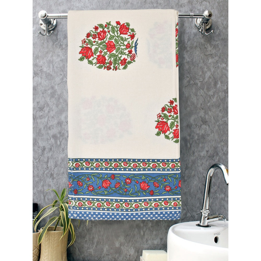 Mafatlal Cotton Waffle Bath Towel 250 GSM (WF004) Blue - 76x140 cm - 1 U