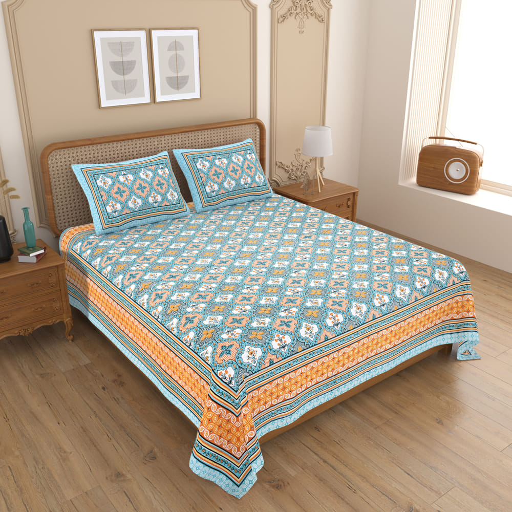 Mafatlal Upvan King Double Bedsheet - HFBSUP005 (Floral) 236x274 cm - 1 Unit