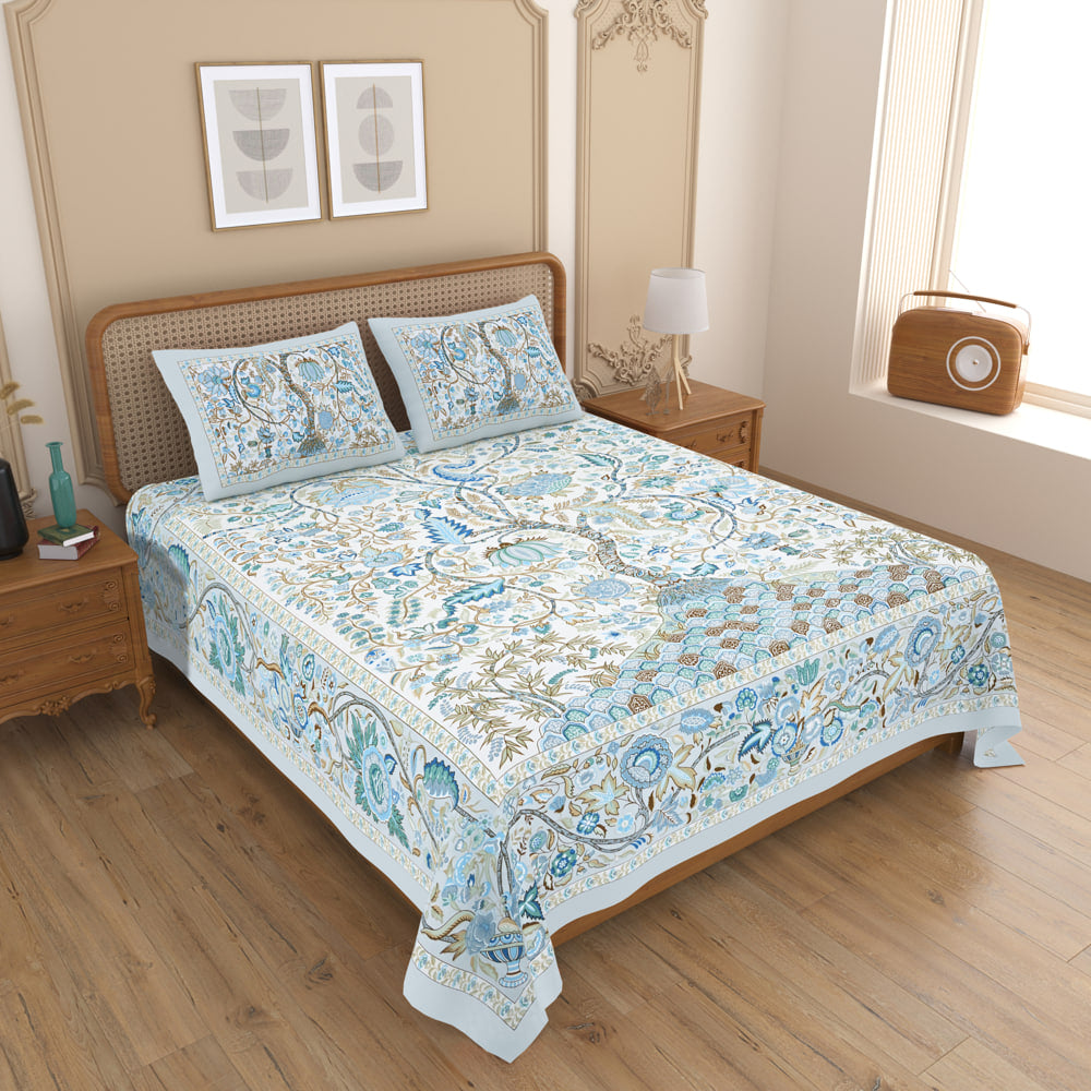 Mafatlal Upvan King Double Bedsheet - HFBSUP006 (Floral) 236x274 cm - 1 Unit