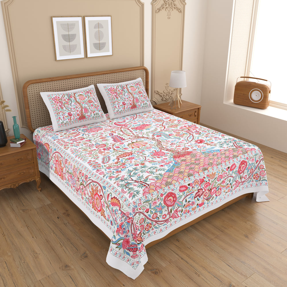 Mafatlal Upvan King Double Bedsheet - HFBSUP007 (Floral) 236x274 cm - 1 Unit