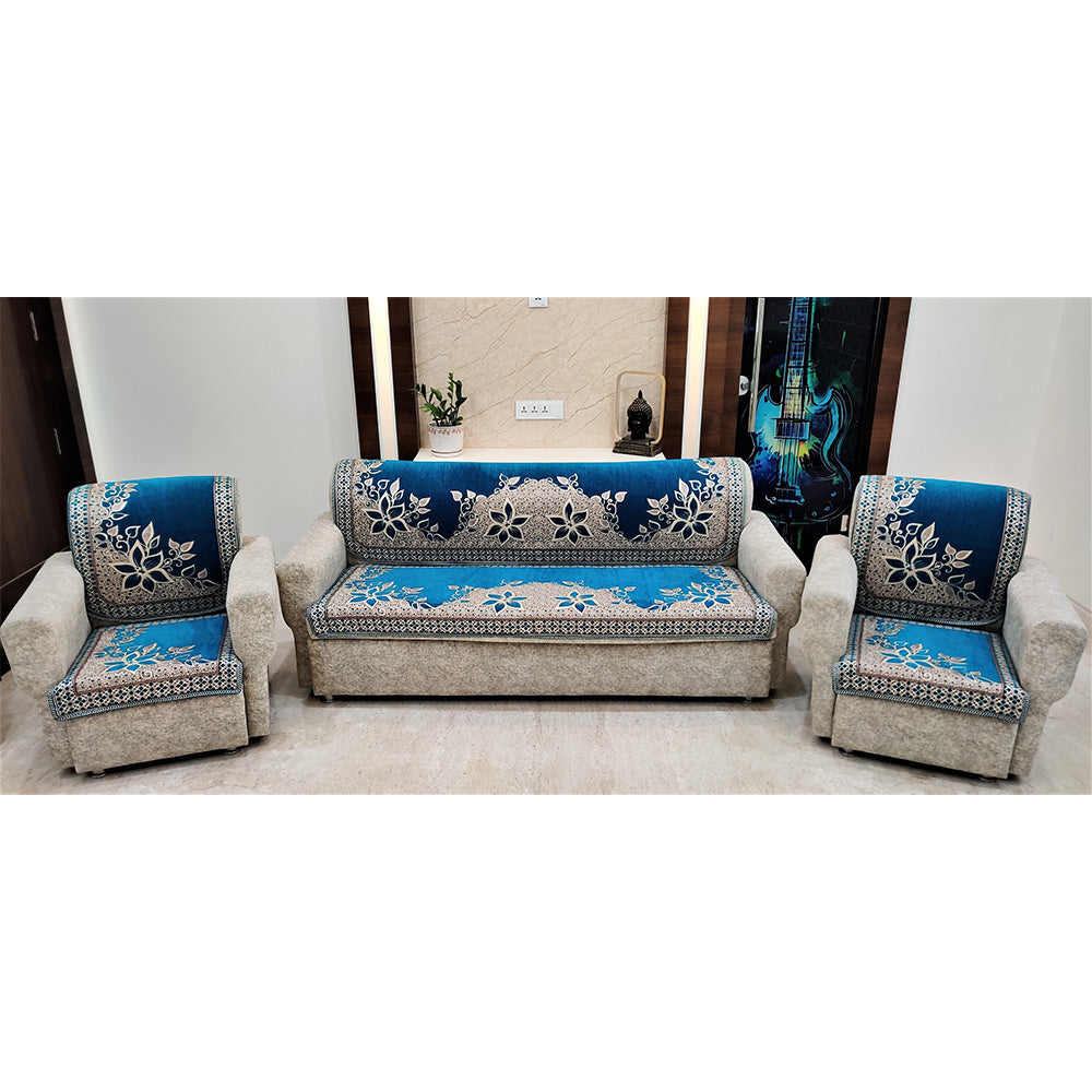 MHF Sofa Slip Cover Cloud Aqua - Aqua - 6 U