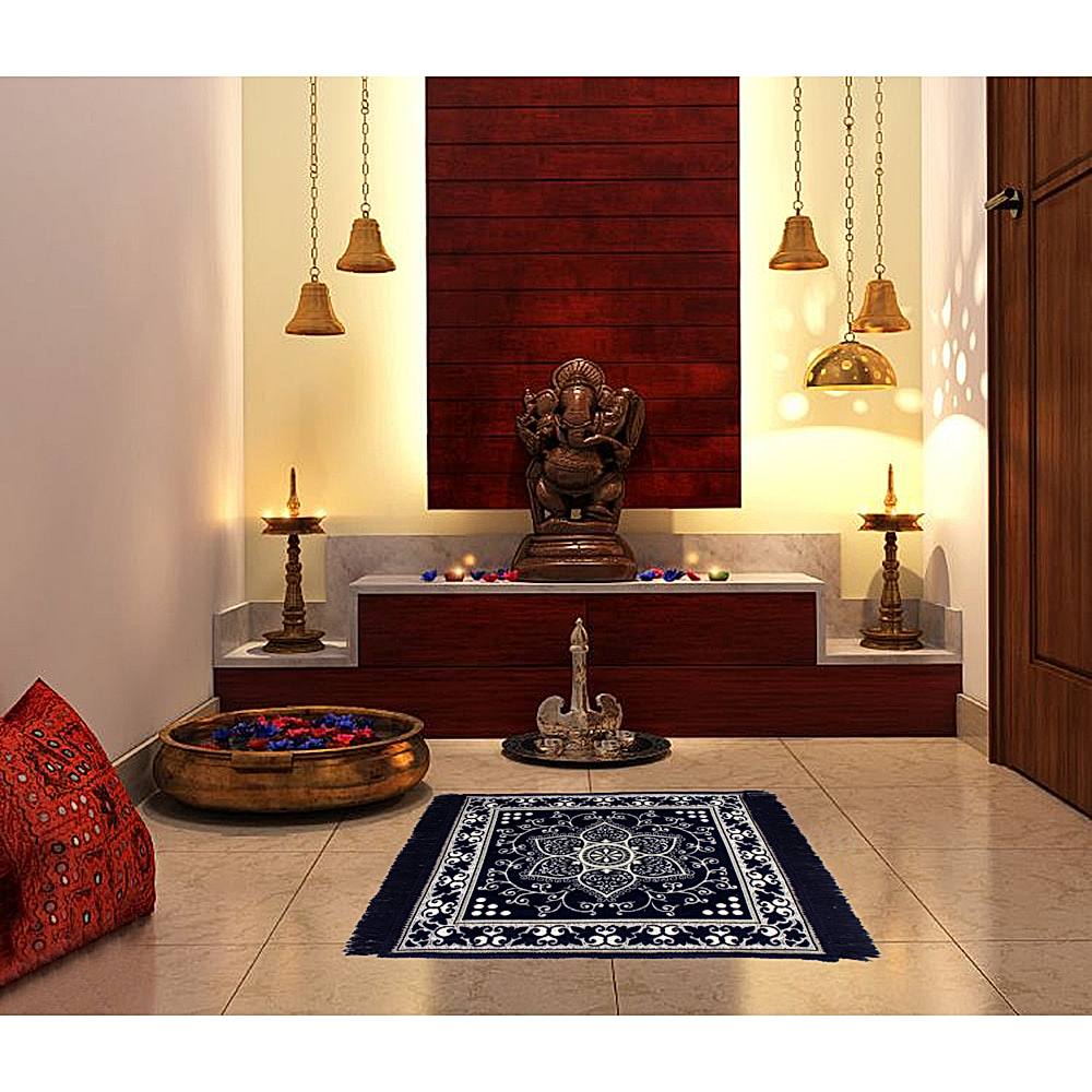 MHF Velvet Polyester Aasan Mat - Blue - 1 U