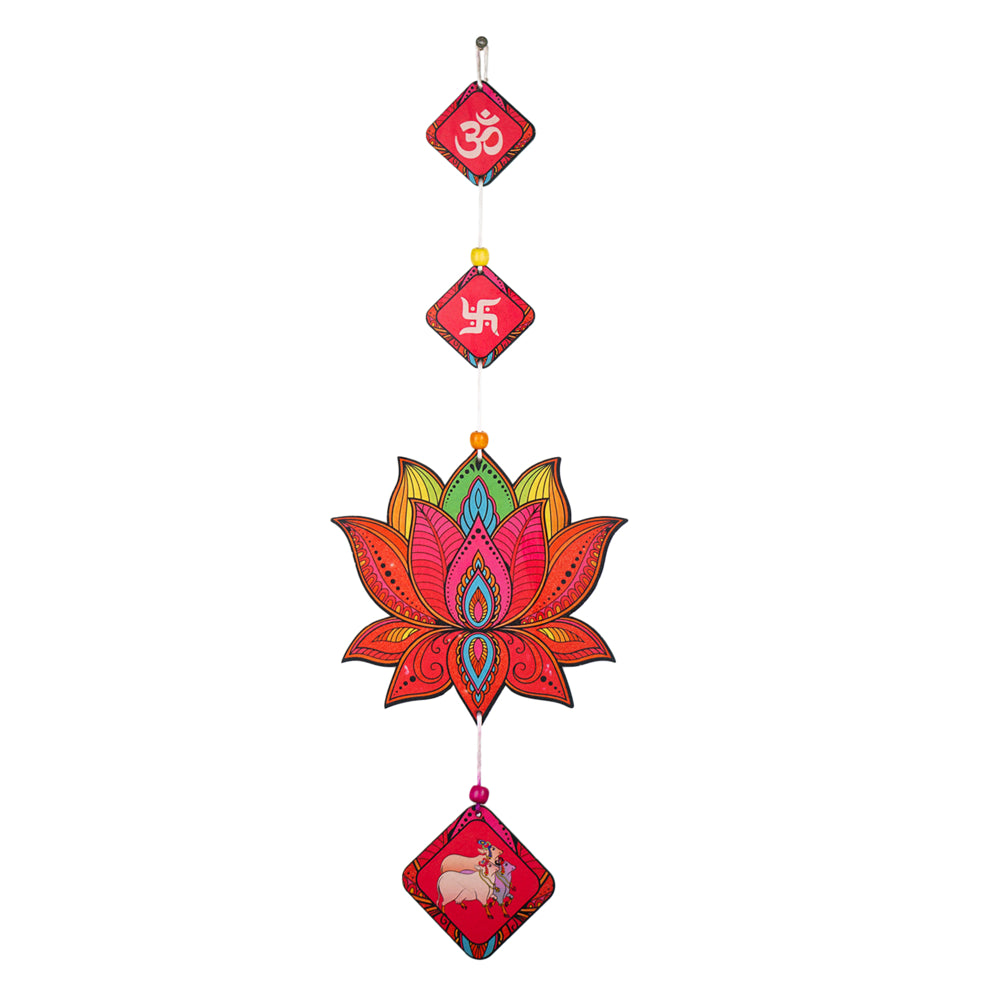 OGGN Wooden Lotus Latkan For Wall Hanging - 1 Unit