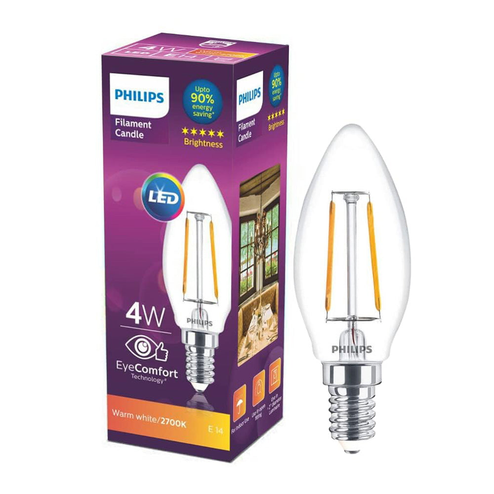 Philips Filament LED Bulb B35 E14 2700K Warm White 4 W - 1 U