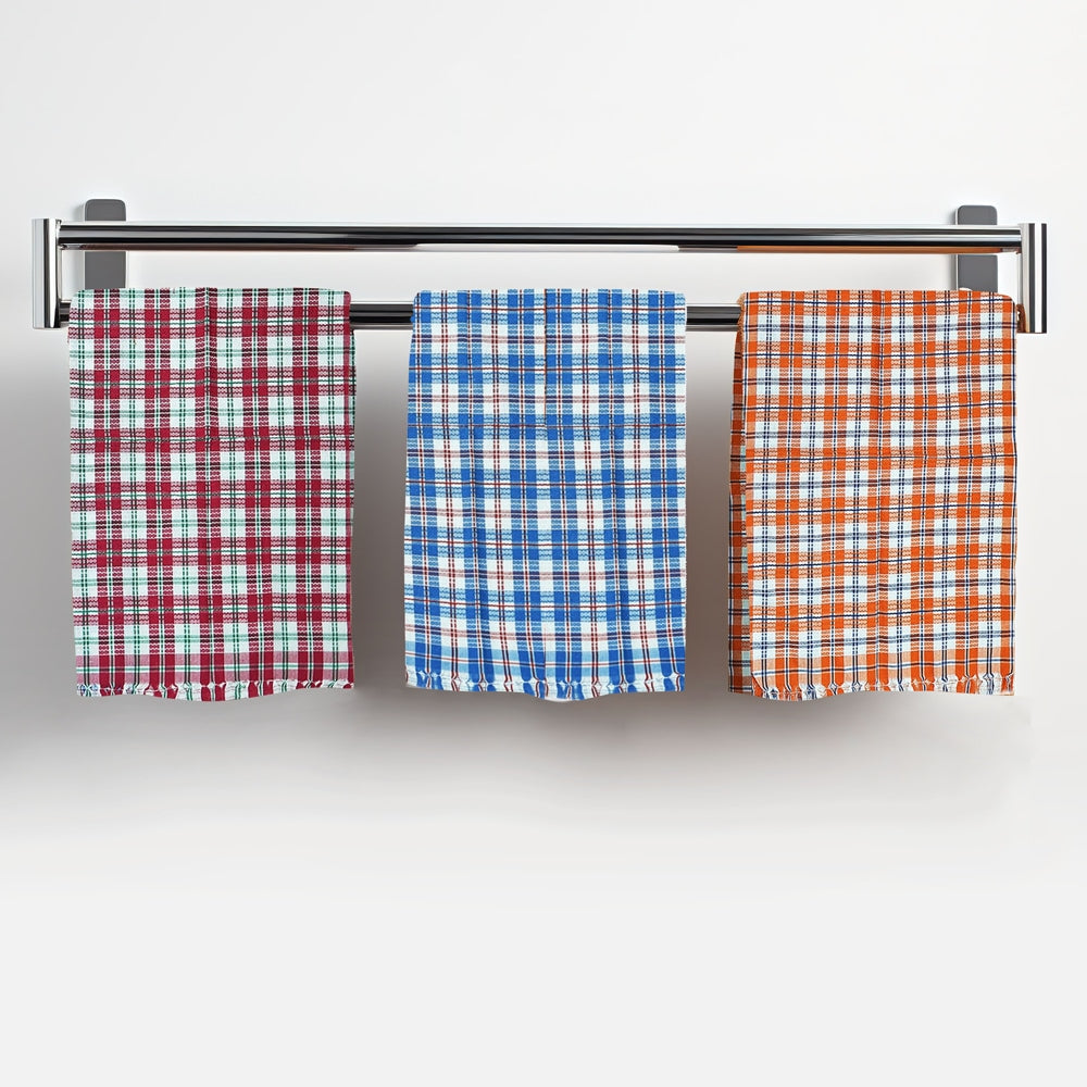 Sheetal World Breez Checks Hand Towel 150 GSM (Multicolour) 38x64 cm - Set Of 3 - 3 U