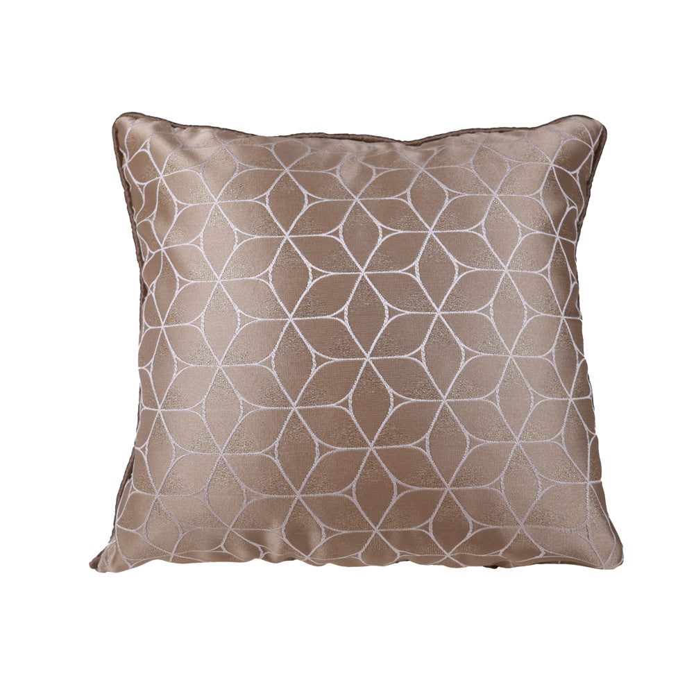 VAA Hex Weave Jacquard Holland Cushion Cover D22 (Gold) - 40x40 CM - 1 U