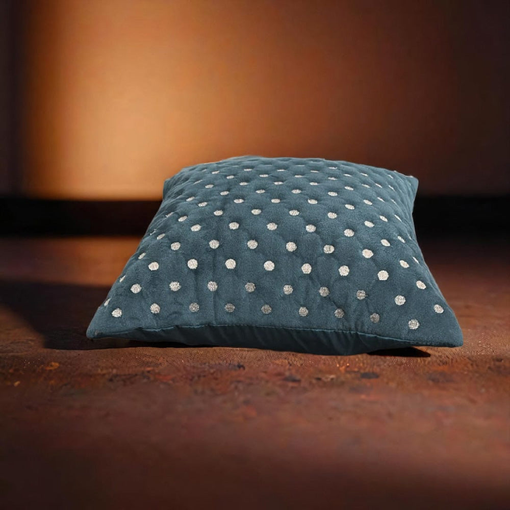 VAA Polka Dots Cushion Cover - Grey (40x40 cm) - 1 U