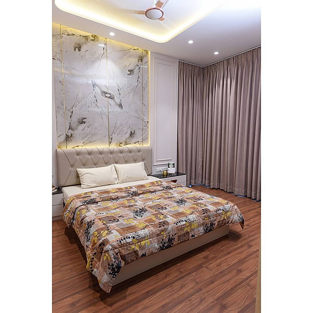 VAA Regular Multiniddle Double Comforter (Brown) - 213 x 223 cm - 1 Unit