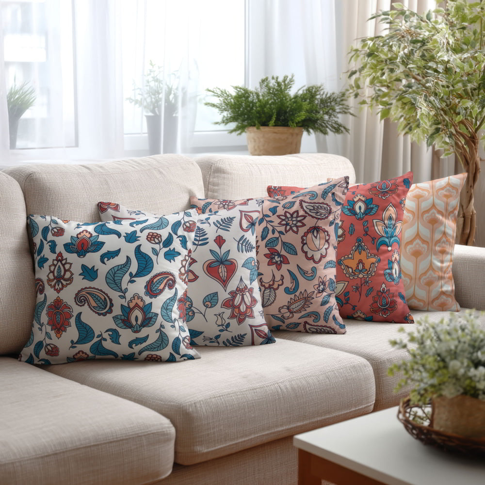 VAA Satin Finish Digital Print Cushion Cover (D1) Pack of 5 - 1 Unit