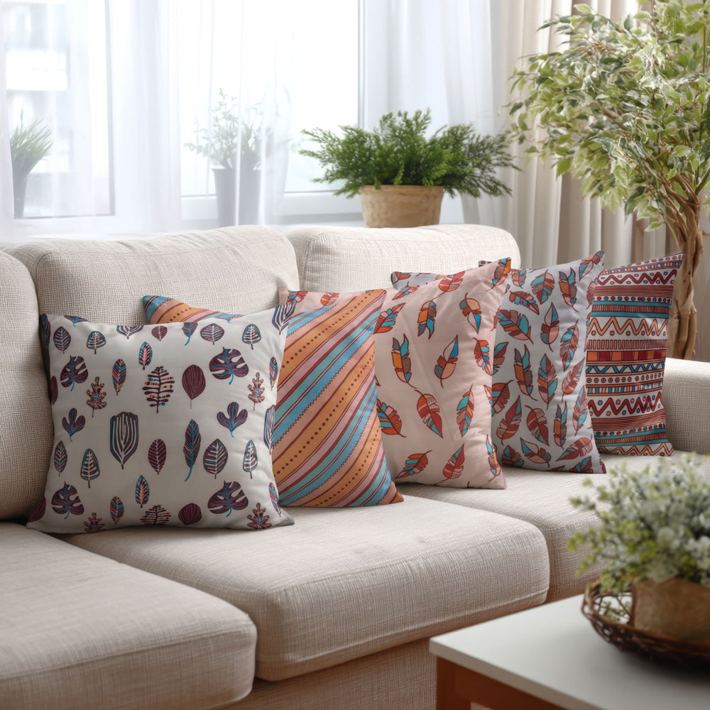 VAA Satin Finish Digital Print Cushion Cover (D3) Pack of 5 - 1 Unit