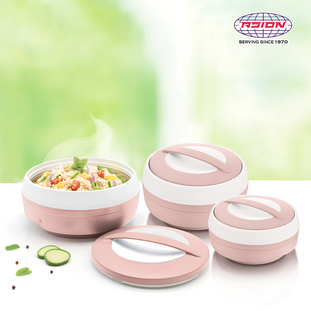 Asian Cosmos Insulated Casserole (Pink) Set Of 3 - 1 Unit