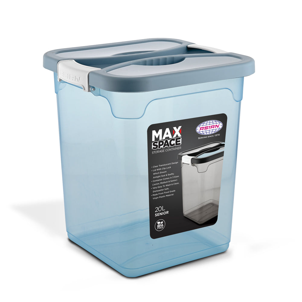 Asian Max Space Multipurpose Storage Container (Bluish Grey) - 20 Liter - 1 U