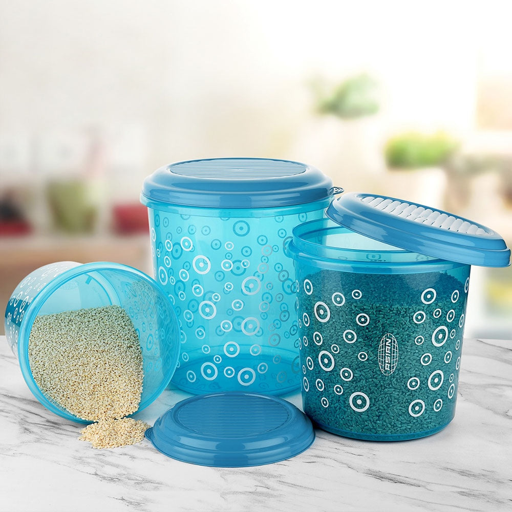 Asian Super Stylo Pack Round Containers - Blue - 3 U