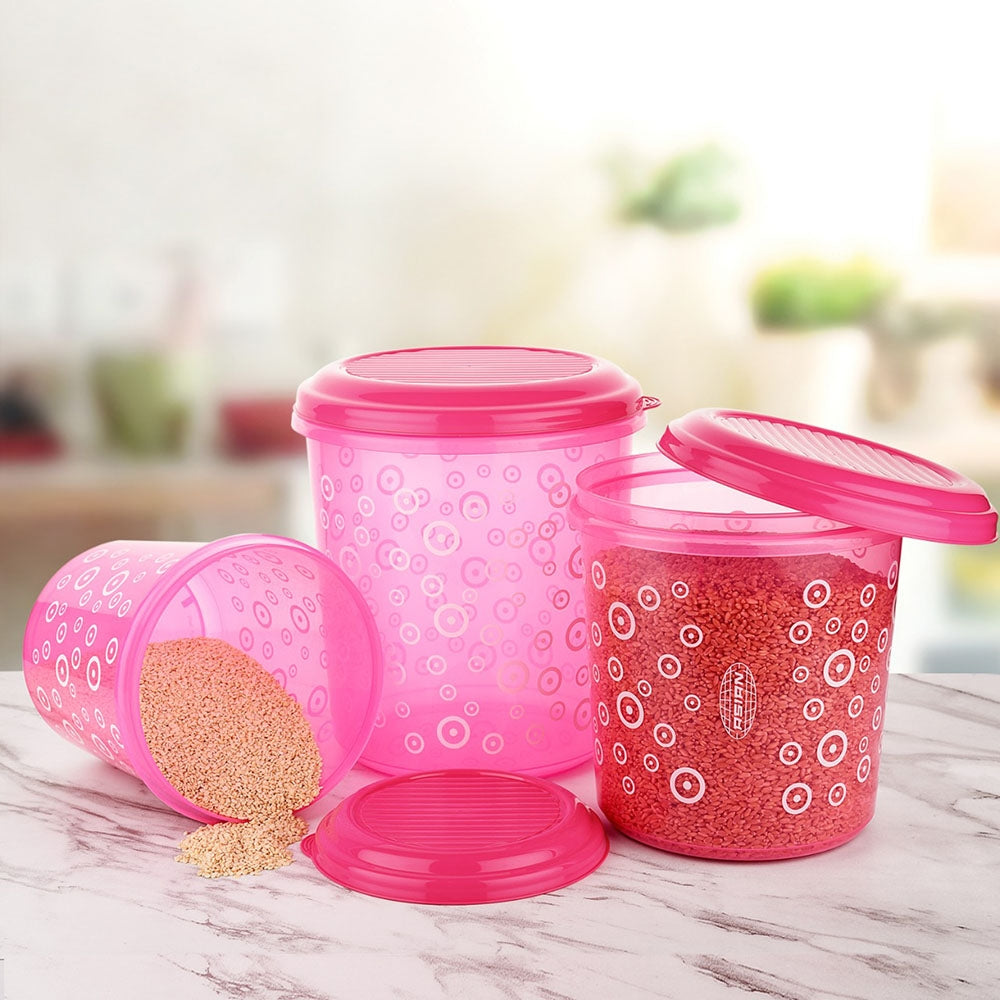 Asian Super Stylo Pack Round Containers - Pink - 3 U