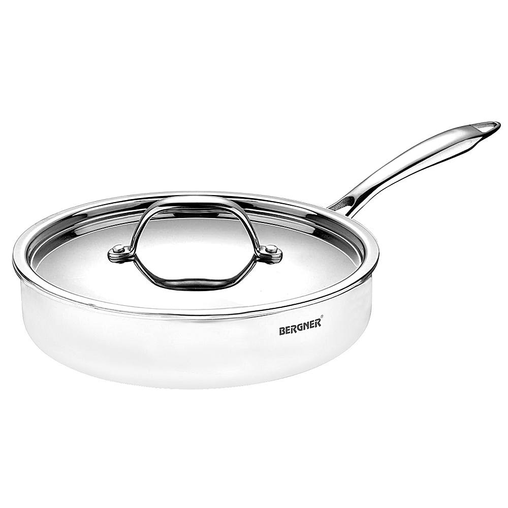 Bergner Argent Stainless Steel Triply Saute Pan With Lid - 26 cm - 1 U