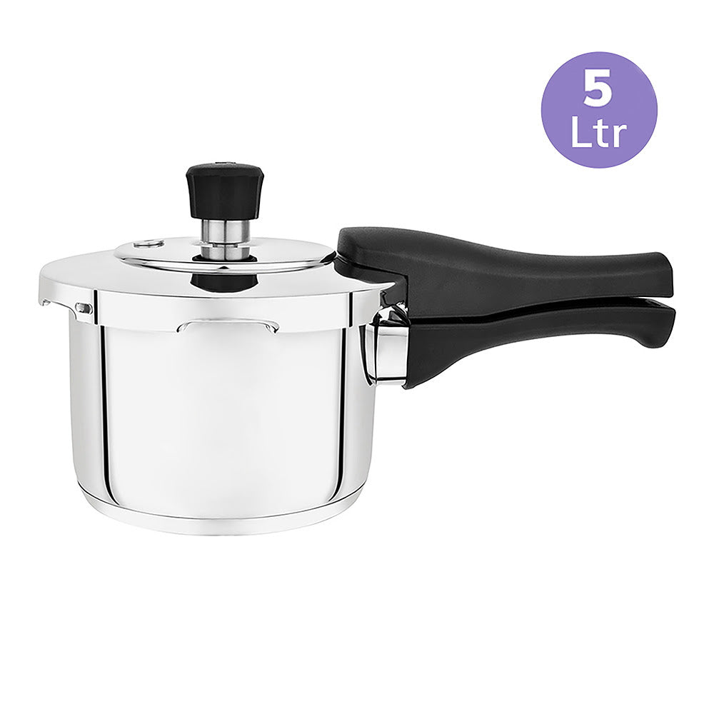 Bergner Pura Stainless Steel Outer Lid Pressure Cooker - 5 L