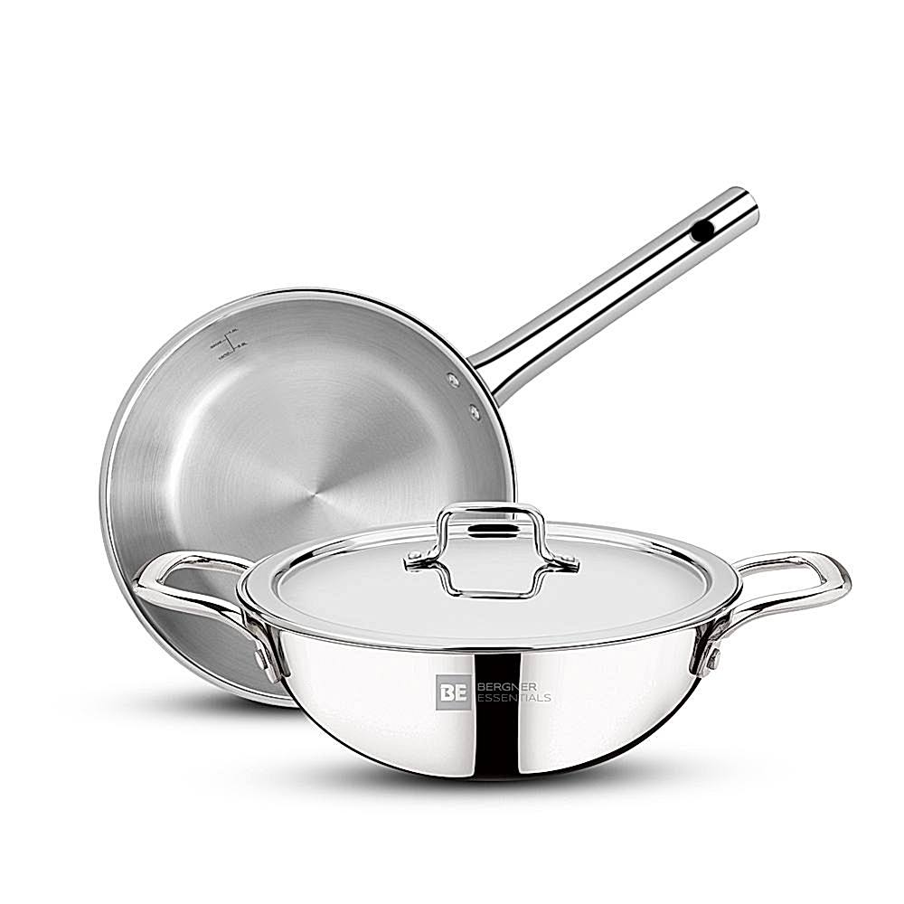 Bergner Tripro Induction Base Triply Cookware Set - 3 Pieces - 1 U