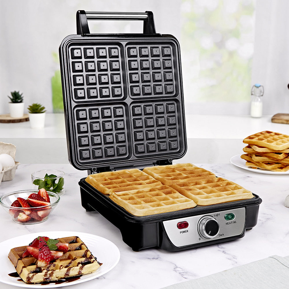 Borosil Jumbo 4-Slice Waffle Maker - Black - 1 U