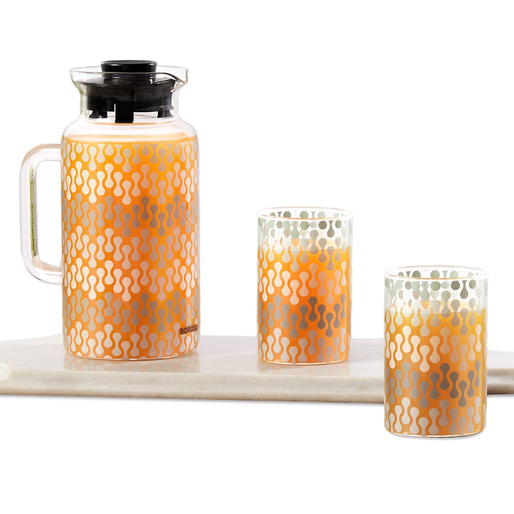 Borosil Vista Multipurpose Jug Set 1 Litre Jug & 2 Glasses - 1 U