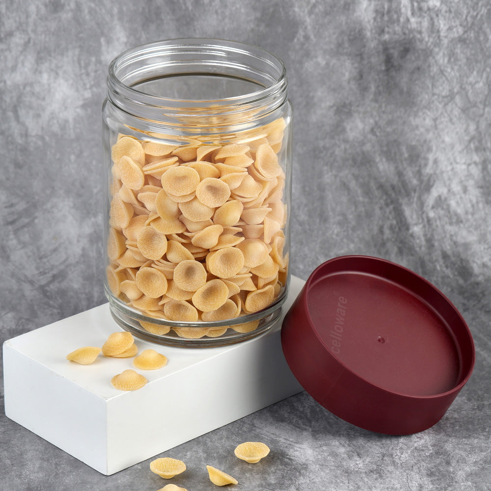 Cello Modustack Glassy Storage Jar Maroon - 1.5 L - 1 U