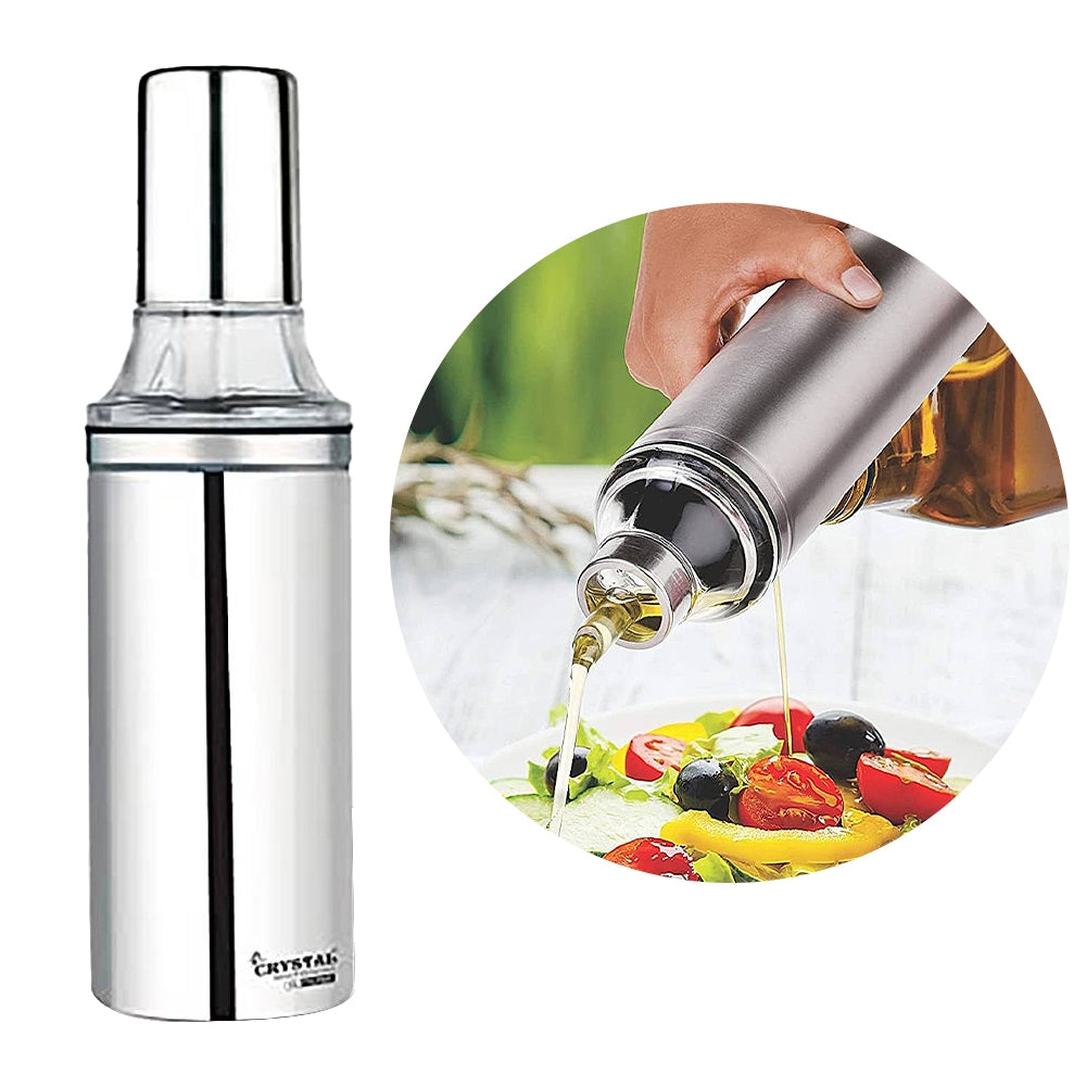 Crystal Stainless Steel Oil Pourer - 500 ml