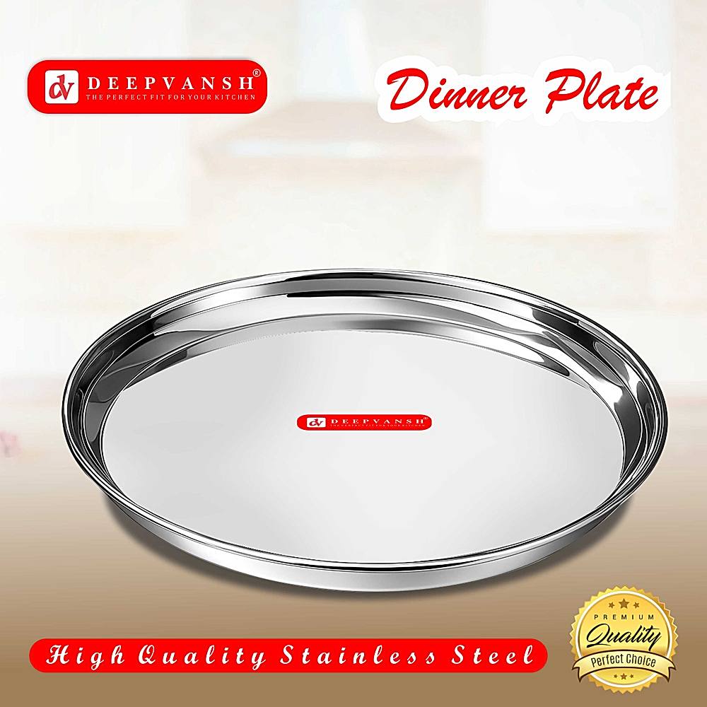 Deepvansh Stainless Steel Dinner Thali - 30 cm - 1 U