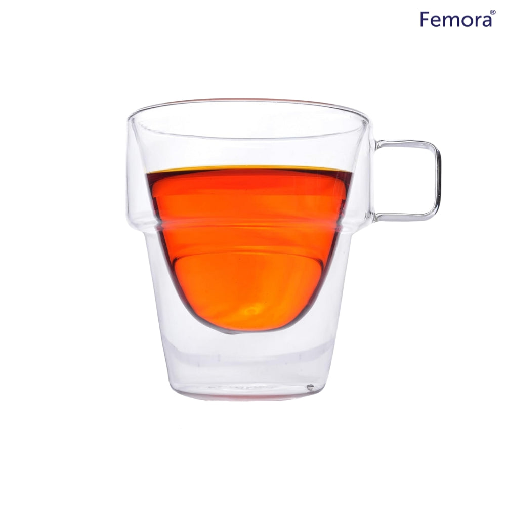 Femora Double Wall Glass Coffee Mug - 235 ml - 1 U