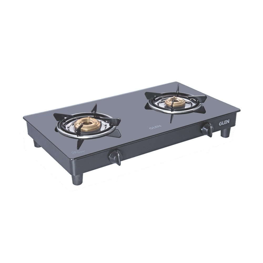 Glen Glass Top LPG Gas Stove 1022 XL Brass Burner - Black - 1 U